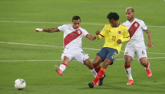 Perú cayó goleado 3-0 ante Colombia en la fecha 7 de las Eliminatorias Qatar 2022. (Foto: Violeta Ayasta / @photo.gec)