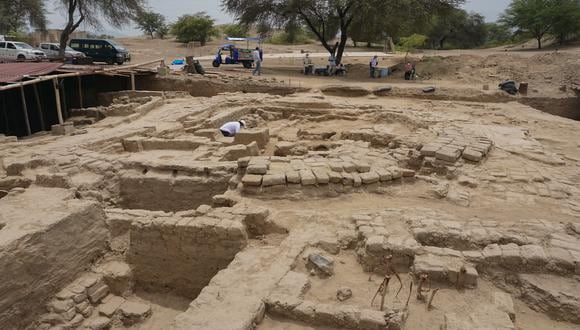 Un equipo de arqueólogos hizo un importante descubrimiento en la Huaca Santa Rosa de Pucalá, en Lambayeque.(Foto: AFP)