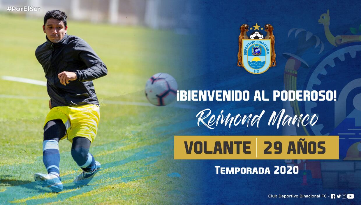 Reimond Manco jugará la Copa Libertadores con Binacional | Foto: Binacional