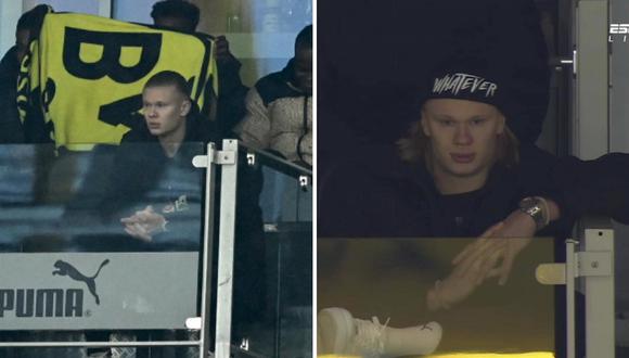 Así reaccionó Erling Haaland durante la derrota del Borussia Dortmund en Europa League. (Foto: Captura/Difusión)