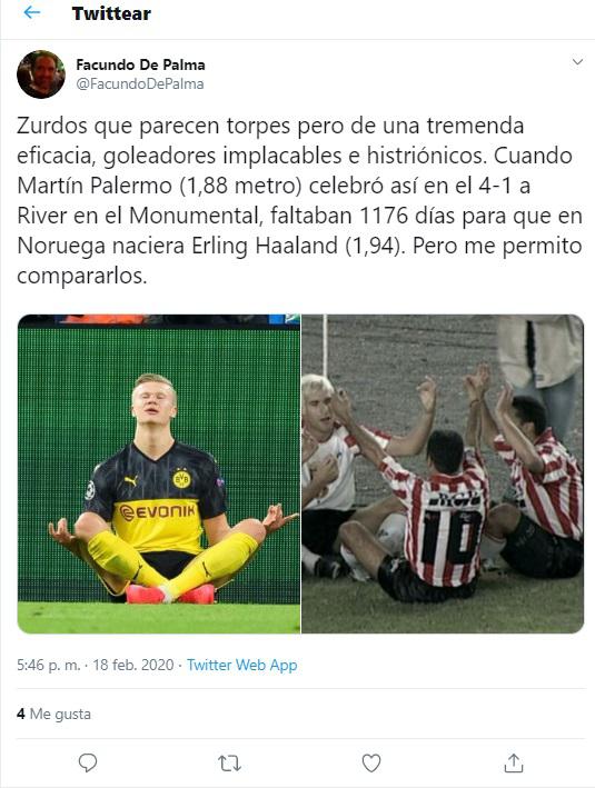 Erling Haaland copió festejo de Martín Palermo en la victoria de Borussia Dortmund sobre PSG (Photo by SASCHA SCHUERMANN / AFP)