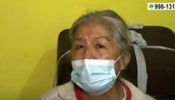 Pilar Ontón, una adulta mayor de 70 años, acusa a su nieto de haberle robado S/14 mil. (Captura: América Noticias)