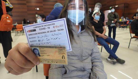 Adolescente vacunada en la Ciudad Heroica de Tacna. (Foto: Diresa Tacna)