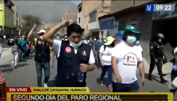 Los manifestantes marcharon este martes hacia la sede del gobierno regional, según informó Canal N. (Captura de video)