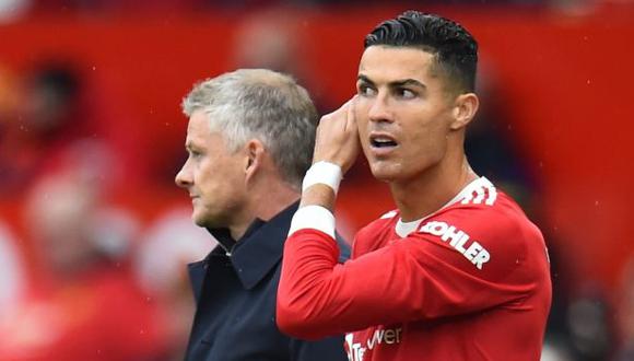 Cristiano Ronaldo forma parte del grupo de jugadores de Manchester United que no están contentos con Ole Gunnar Solskjaer. (Foto: EFE)