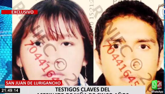 Kelly Rojas Páucar, y su pareja, Miguel Ángel Cigarróstegui Cavalier, son sospechosos de la muerte de una niña de 5 años. (24 Horas)