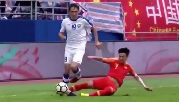 En China jugador le fracturó la tibia a su rival y su club evalúa despedirlo
