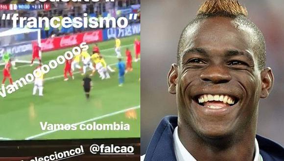 Mario Balotelli y el loco festejo tras el gol de Colombia a Inglaterra