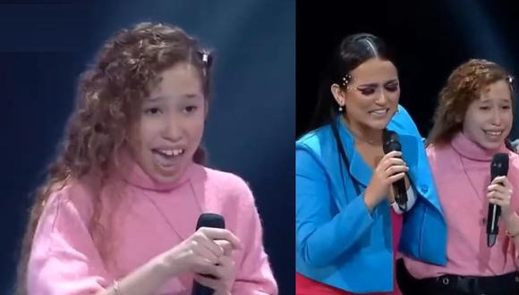Sofi Salsa decidió ser parte del equipo de Daniela y ambas cantaron ‘Adiós amor’. (Foto: Captura de TV: La Voz Kids)