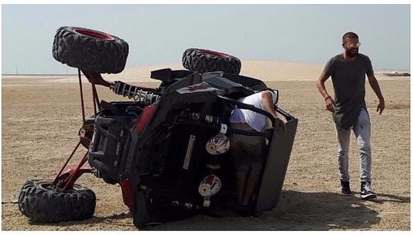 Gerard Piqué y el terrible accidente en el desierto de Qatar [VIDEO]