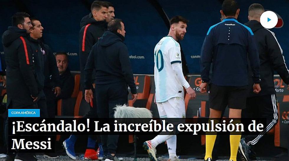 Chile vs. Argentina: la indignación de la prensa argentina con la expulsión de Lionel Messi | FOTOS