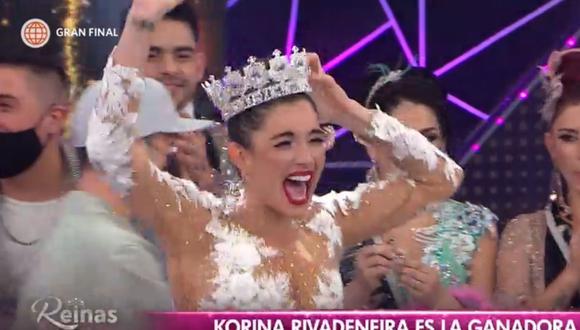 Korina Rivadeneira gana "Reinas del Show" y Milena Zárate ocupa el segundo lugar. (Foto: Captura América TV).