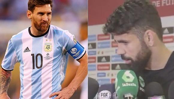 Diego Costa encaró a la prensa argentina por críticas a Lionel Messi 
