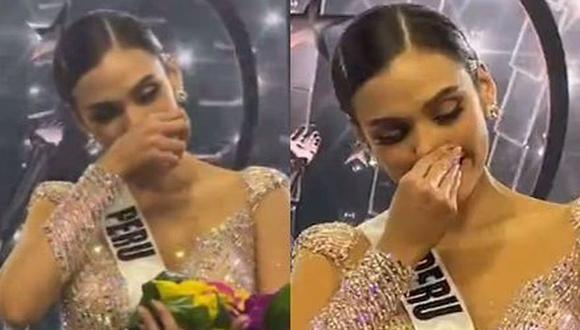 Las lágrimas de Janick Maceta al ser elegida segunda finalista del Miss Universo. (Foto: Captura)