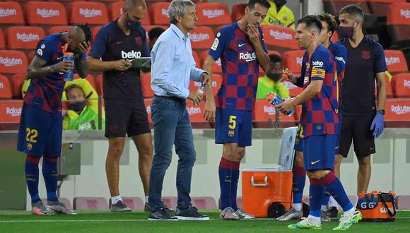Quique Setién habló sobre el cierre de temporada en LaLiga para el Barcelona. (Foto: AFP)