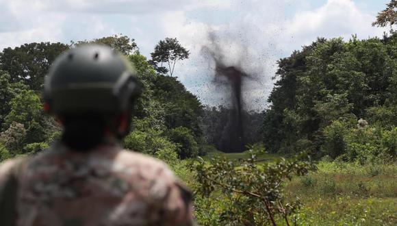 Los explosivos servirán para inhabilitar las pistas de aterrizajes clandestinas construidas por los traficantes de drogas en la región San Martín. (Foto archivo GEC)