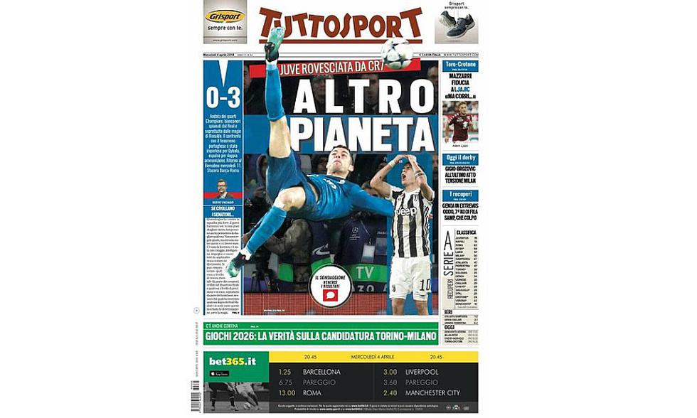 Chalaca de Cristiano Ronaldo protagonizó las portadas en el mundo