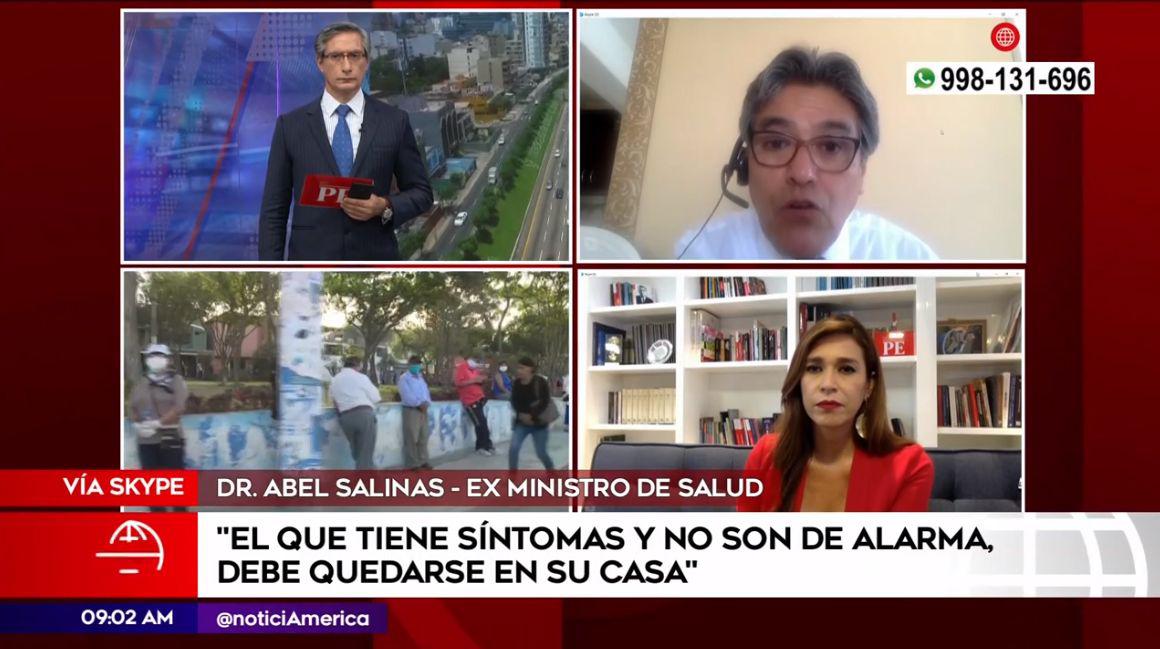 Verónica Linares apareció conduciendo "América Noticias" desde su casa. (Foto: Captura de video)