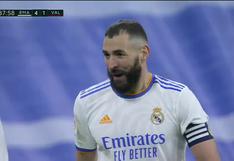 Real Madrid vs. Valencia: Karim Benzema marcó el 4-1 a favor de los ‘Blancos’