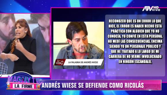 Magaly Medina y su respuesta a Andrés Wiese: “Está haciéndose la víctima”. (Foto: Captura)