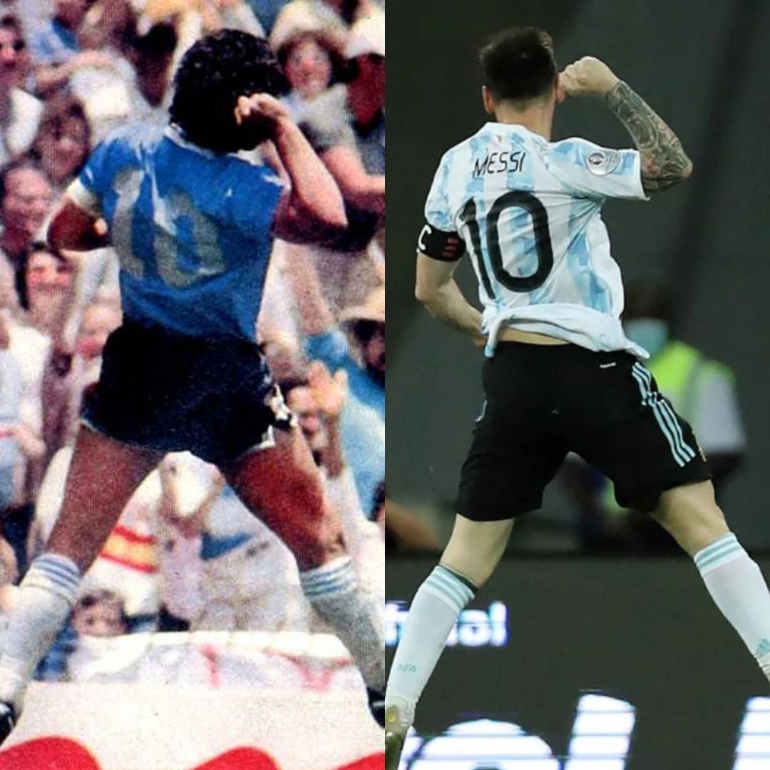 Messi y Maradona (Foto: Twitter)