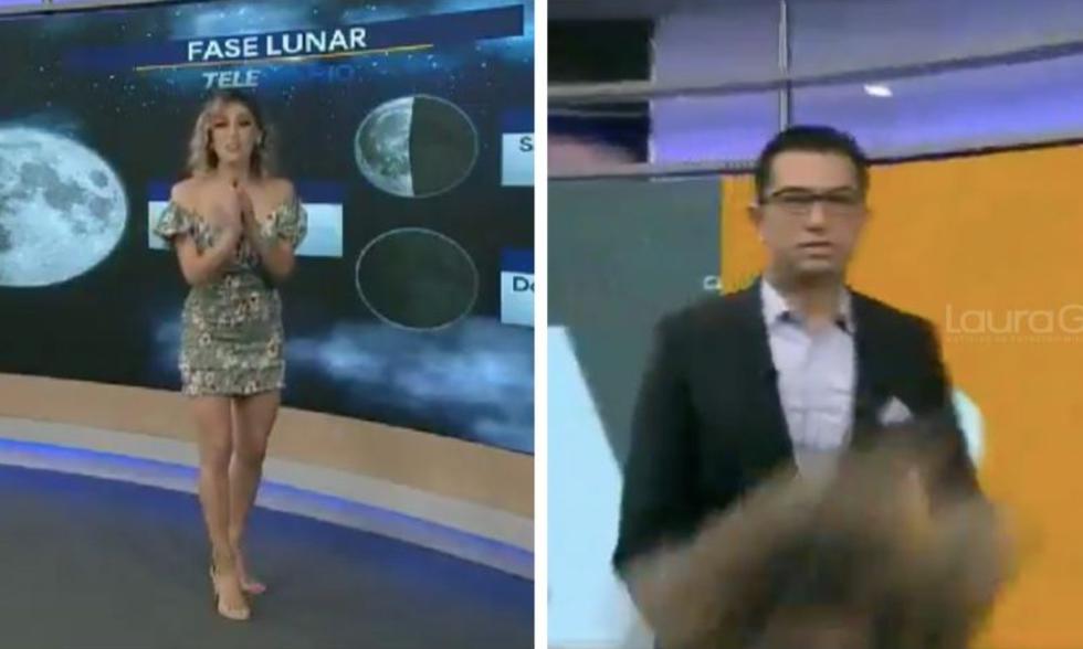 Jessica de Luna: presentadora sufre tremenda caída en vivo y la reacción de su compañero se hizo viral. (FOTO: Captura)