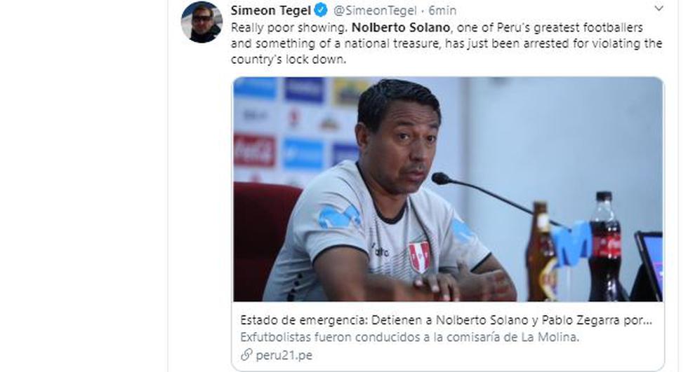 La reacción de la prensa internacional tras lo sucedido con Nolberto Solano. (Captura)