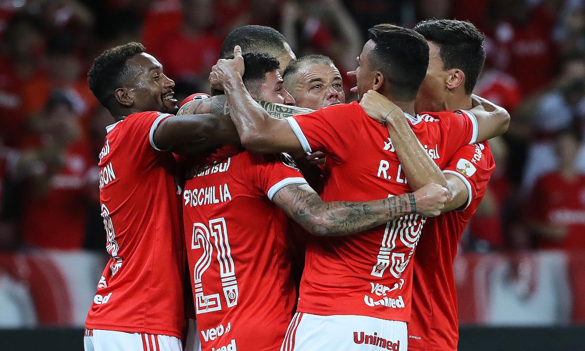 Internacional celebra la clasificación a la Fase 3 de la Copa Libertadores | Foto: AFP