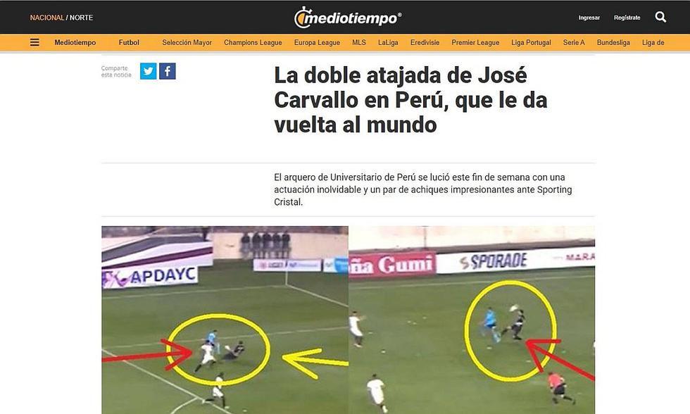 Universitario: José Carvallo es noticia en Infobae y prensa extranjera por sus atajadas ante Sporting Cristal | FOTOS