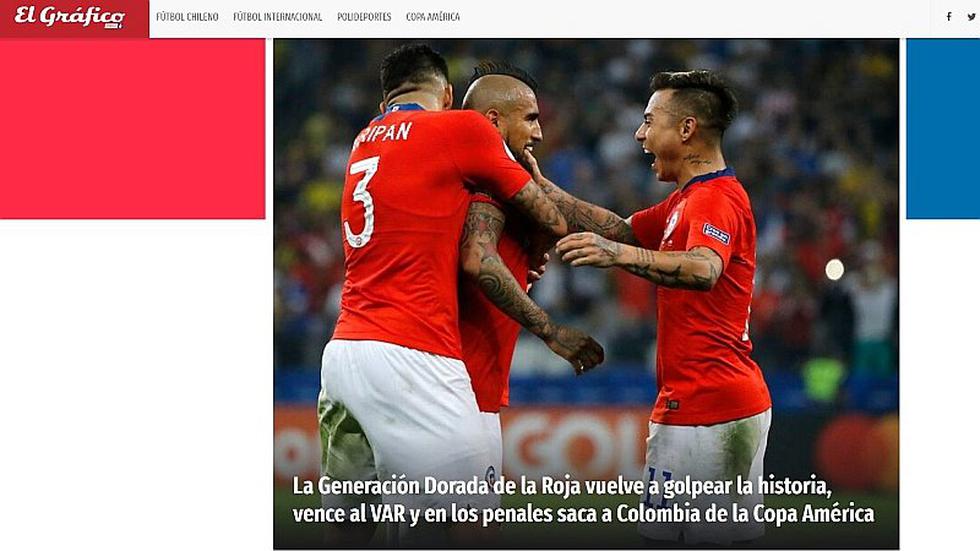 La selección de Chile clasificó a semifinales y así informó la prensa 'mapochina' el triunfo de 'La Roja'