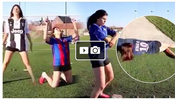 Chica imita a Messi, CR7, Neymar y Pogba (VIDEO)