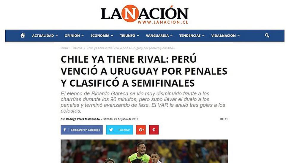 ​Perú vs. Chile | Así reaccionó la prensa chilena tras la clasificación de la 'Bicolor' a semifinales | FOTOS