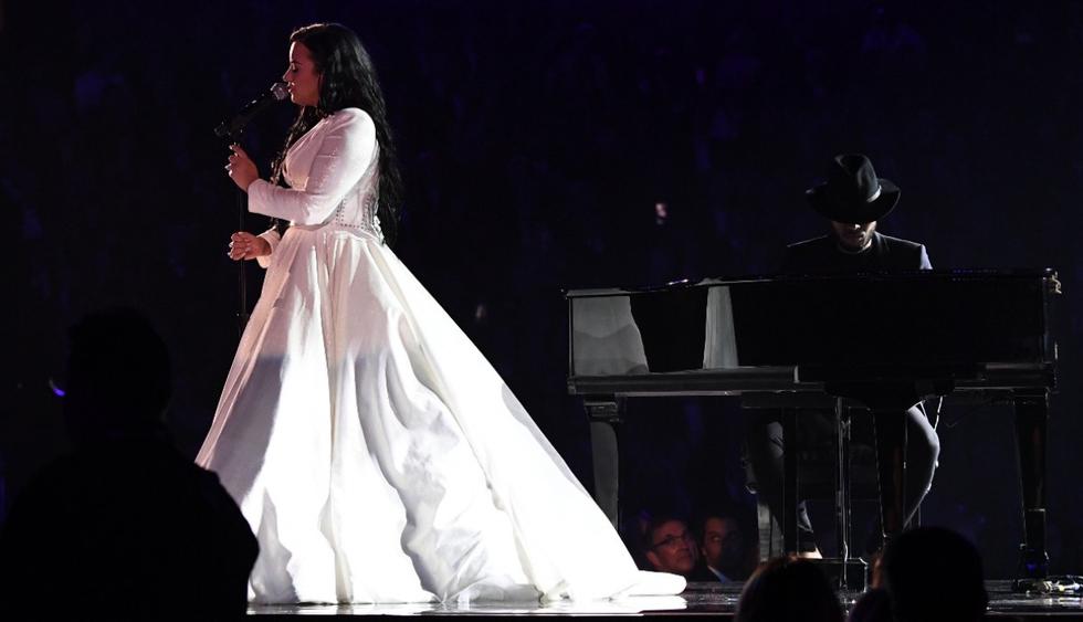 Demi Lovato volvió a los escenarios con emotiva presentación en los Grammy 2020. (Foto: AFP)