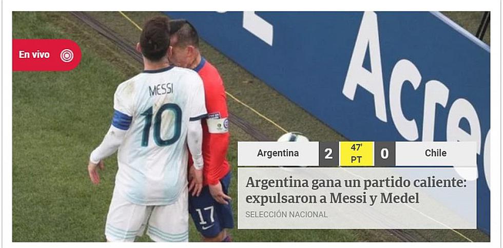 Chile vs. Argentina: la indignación de la prensa argentina con la expulsión de Lionel Messi | FOTOS