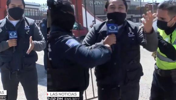 El periodista fue  detenido por autoridades de Tijuana mientras reporteaba  sobre la campaña de vacunación contra el coronavirus.  (Captura YouTube)