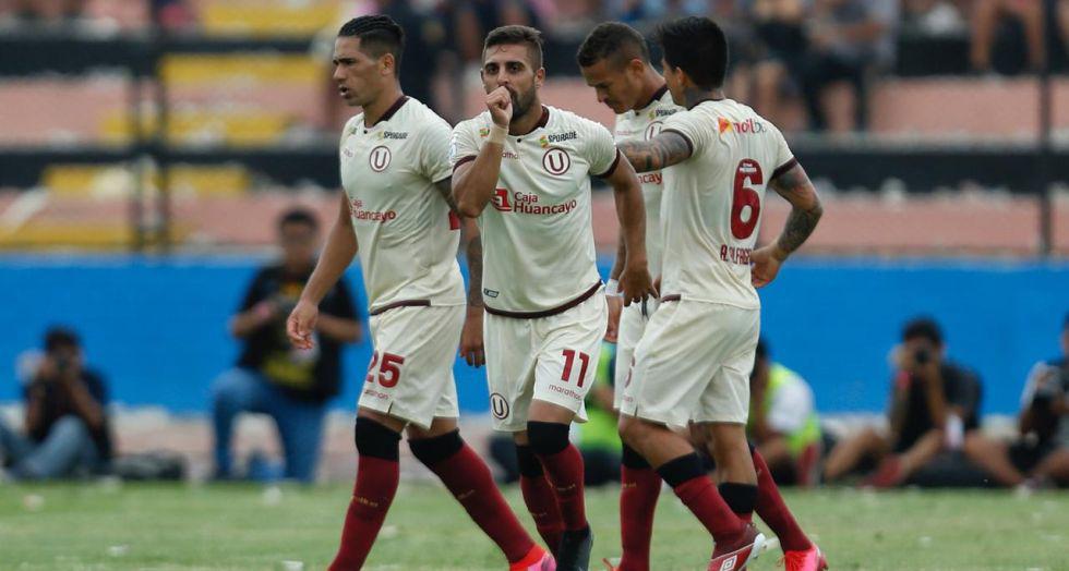 Luis Urruti festejando su anotación ante Sport Boys. (Foto: Joel Alonzo / GEC)