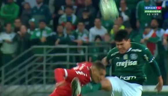 Internacional vs. Palmeiras: Paolo Guerrero recibió brutal rodillazo y tuvo que ser atendido | VIDEO