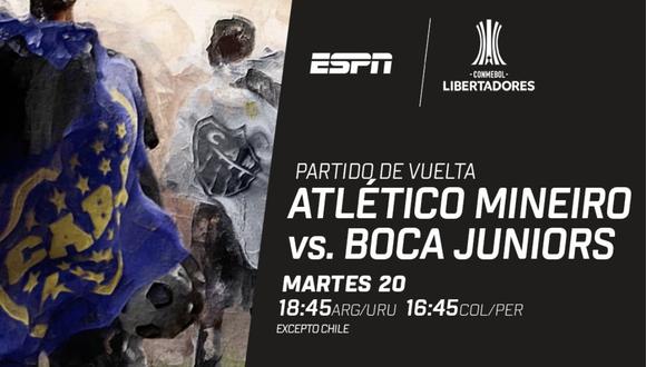 Boca Juniors vs. Atlético Mineiro EN VIVO ONLINE | sigue el partido de vuelta de octavos de final de la Copa Libertadores en el Estadio Mineirao