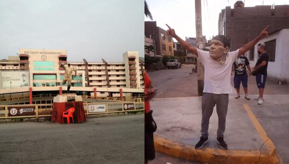 Delincuentes que ingresaron al estadio Monumental luego posaron con la cabeza destruída de Lolo Fernández.