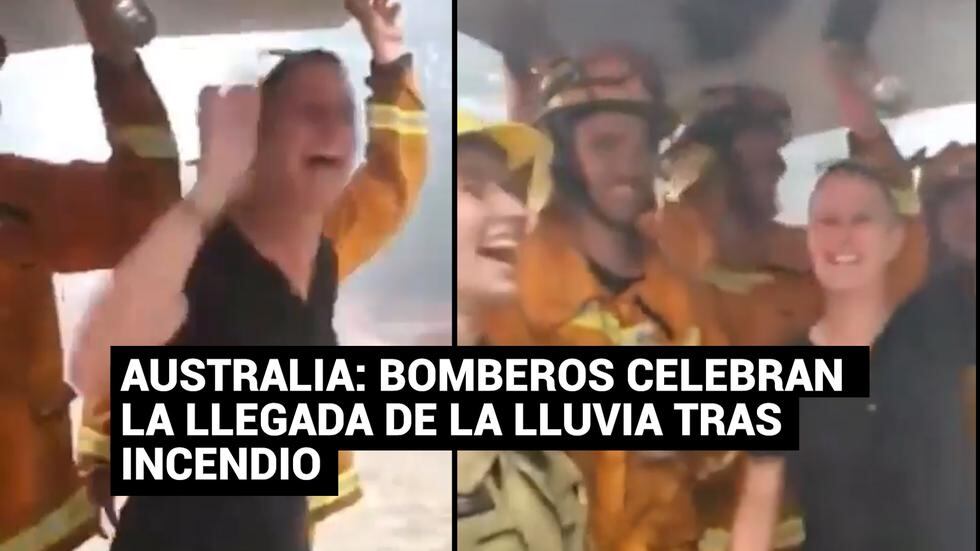 Australia: Bomberos voluntarios celebran la llegada de lluvia tras terribles incendios
