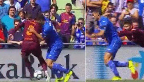 Barcelona: la descalificadora falta de Piqué tras recibir una huacha [VIDEO]