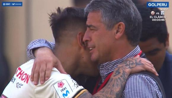 Universitario vs. Alianza Lima | Alejandro Hohberg y el emotivo abrazo con Pablo Bengoechea previo al clásico | VIDEO