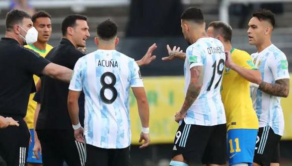 El duelo entre Argentina vs. Brasil por Eliminatorias Qatar 2022 quedó suspendido. (Foto: EFE)