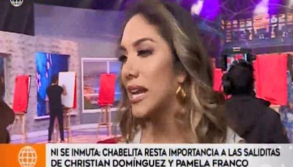 Isabel Acevedo fue consultada por las salidas de Christian Domínguez y Pamela Franco. (Imagen: América TV)