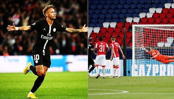 PSG vs. Estrella Roja: Neymar abrió el marcador con golazo de tiro libre