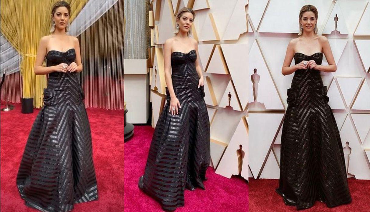 Lety Sahagun, presentadora de la cadena TNT, lució vestido de la diseñadora peruana Sandra Weil durante la alfombra roja de los premios Oscar 2020. (Foto: Instagram)