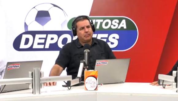 Mientras conducía el programa Exitosa Deportes, Gonzalo Núñez confundió el nombre del jugador de Universitario Piero Quispe.  (Captura Exitosa Deportes)