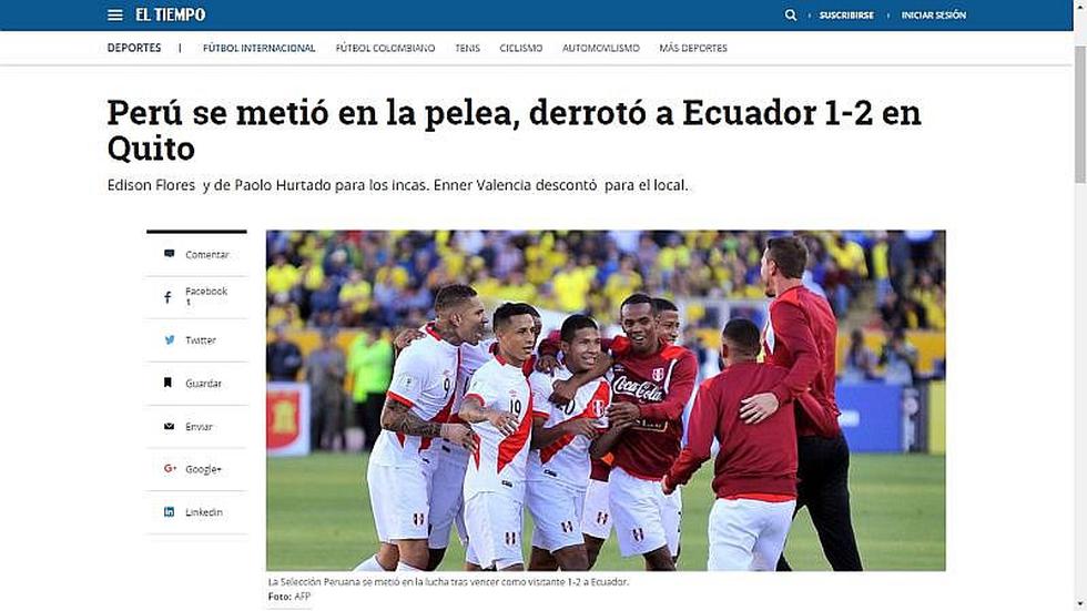 Selección peruana: Así informó prensa mundial el triunfo ante Ecuador