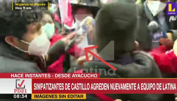Un grupo de simpatizantes de Perú Libre agredieron a un periodista de Latina en la cara de Pedro Castillo