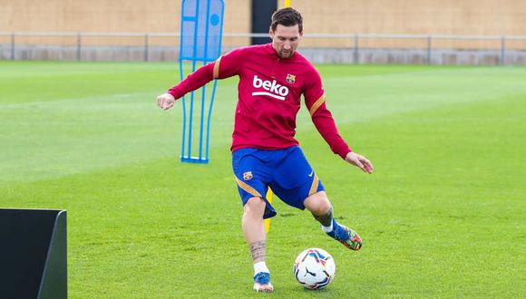 El segundo entrenamiento de Lionel Messi en Barcelona. (Foto: @FCBarcelona_es)